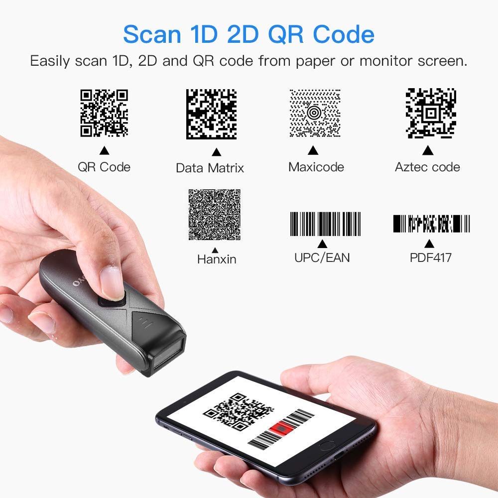 Eyoyo EY015 Bluetooth Barcode Scanner, Mini Portable Barcode Reader