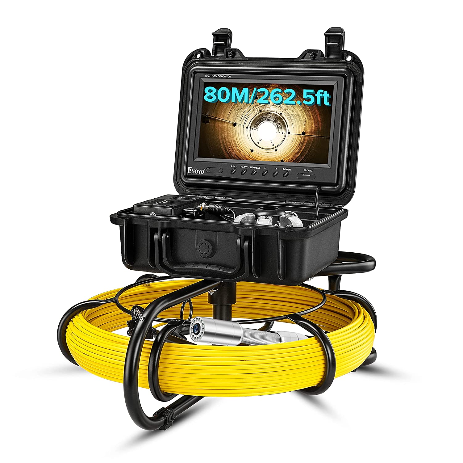 Eyoyo 50M Cable Drain Pipeline Endoscope Inspection Camera 9" Waterproof 1000TVL 