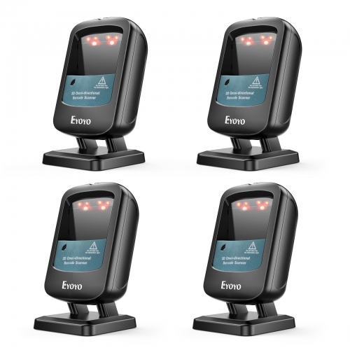 Scanner Codici A Barre 1D/2D USB - Eyoyo Per Negozi E Supermercati | Lettore Omnidirezionale Con Base Antiscivolo